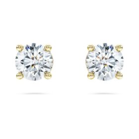 Kolczyki-sztyfty z serią „Eternity Solitaire” z diamentami wyhodowanymi w laboratorium, o łącznej masie 1 karata, okrągłe, z 14-karatowego żółtego złota