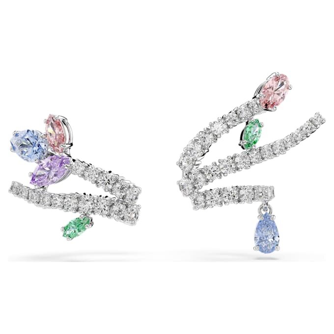 Kolczyki typu ear cuff Ariana Grande x Swarovski – mieszane szlify, wielokolorowe, pokryte rodem Kolczyki typu ear cuff Ariana Grande x Swarovski – mieszane szlify, wielokolorowe, pokryte rodem