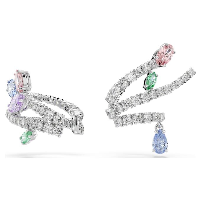 Kolczyki typu ear cuff Ariana Grande x Swarovski – mieszane szlify, wielokolorowe, pokryte rodem Kolczyki typu ear cuff Ariana Grande x Swarovski – mieszane szlify, wielokolorowe, pokryte rodem
