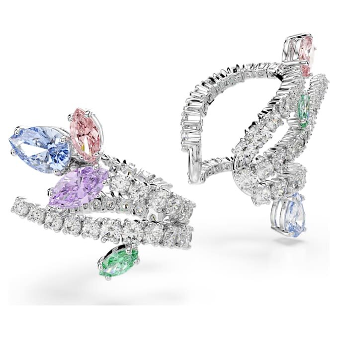 Kolczyki typu ear cuff Ariana Grande x Swarovski – mieszane szlify, wielokolorowe, pokryte rodem Kolczyki typu ear cuff Ariana Grande x Swarovski – mieszane szlify, wielokolorowe, pokryte rodem