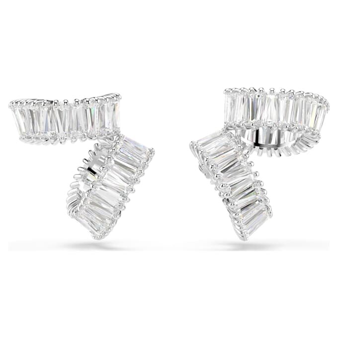 Kolczyki typu ear cuff Ariana Grande X Swarovski z kryształami o szlifie bagietkowym, białe, pokryte rodem Kolczyki typu ear cuff Ariana Grande X Swarovski z kryształami o szlifie bagietkowym, białe, pokryte rodem