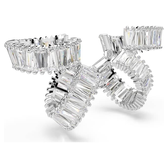 Kolczyki typu ear cuff Ariana Grande X Swarovski z kryształami o szlifie bagietkowym, białe, pokryte rodem Kolczyki typu ear cuff Ariana Grande X Swarovski z kryształami o szlifie bagietkowym, białe, pokryte rodem