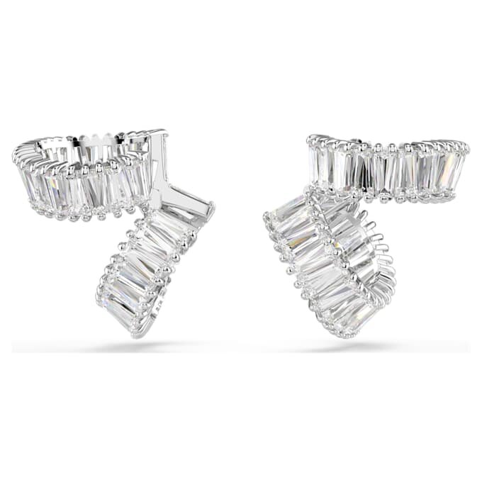 Kolczyki typu ear cuff Ariana Grande X Swarovski z kryształami o szlifie bagietkowym, białe, pokryte rodem Kolczyki typu ear cuff Ariana Grande X Swarovski z kryształami o szlifie bagietkowym, białe, pokryte rodem