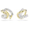 Kolczyki typu „ear cuff” Hyperbola z różnymi szlifami, białe, wykończenie z mieszanych metali Kolczyki typu „ear cuff” Hyperbola z różnymi szlifami, białe, wykończenie z mieszanych metali