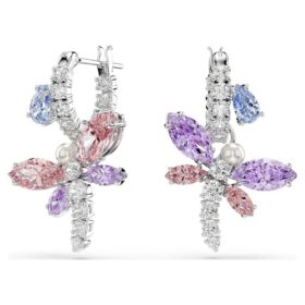 Kolczyki wiszące Ariana Grande X Swarovski o mieszanych szlifach, w kształcie ważki, wielokolorowe, pokryte rodem Kolczyki wiszące Ariana Grande X Swarovski o mieszanych szlifach, w kształcie ważki, wielokolorowe, pokryte rodem