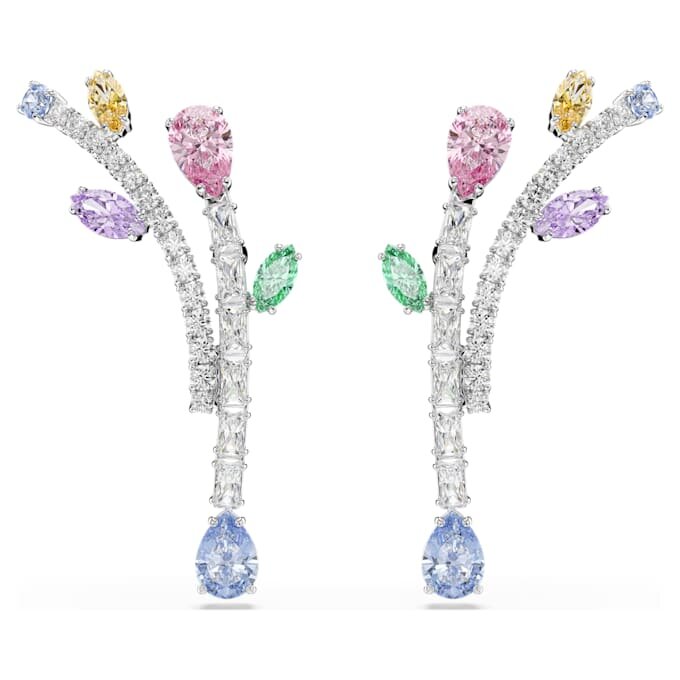 Kolczyki wiszące Ariana Grande X Swarovski o zróżnicowanych szlifach, wielobarwne, pokryte rodem Kolczyki wiszące Ariana Grande X Swarovski o zróżnicowanych szlifach, wielobarwne, pokryte rodem