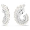 Kolczyki wiszące Ariana Grande X Swarovski z kryształową perłą, mieszane szlify, białe, pokryte rodem Kolczyki wiszące Ariana Grande X Swarovski z kryształową perłą, mieszane szlify, białe, pokryte rodem