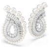 Kolczyki wiszące Ariana Grande X Swarovski z kryształową perłą, mieszane szlify, białe, pokryte rodem Kolczyki wiszące Ariana Grande X Swarovski z kryształową perłą, mieszane szlify, białe, pokryte rodem