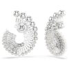 Kolczyki wiszące Ariana Grande X Swarovski z kryształową perłą, mieszane szlify, białe, pokryte rodem Kolczyki wiszące Ariana Grande X Swarovski z kryształową perłą, mieszane szlify, białe, pokryte rodem