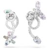 Kolczyki wiszące Ariana Grande X Swarovski z nakładką na ucho, o różnorodnych szlifach, w kształcie ważki i kwiatu, wielokolorowe, pokryte rodem Kolczyki wiszące Ariana Grande X Swarovski z nakładką na ucho, o różnorodnych szlifach, w kształcie ważki i kwiatu, wielokolorowe, pokryte rodem