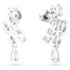 Kolczyki wiszące Matrix z różnymi szlifami, białe, pokryte rodem Kolczyki wiszące Matrix z różnymi szlifami, białe, pokryte rodem