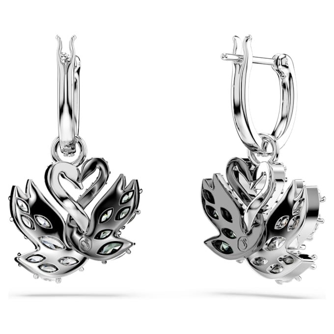 Kolczyki wiszące „Swan” – łabędź, czarne, wykończenie z mieszanych metali Kolczyki wiszące „Swan” – łabędź, czarne, wykończenie z mieszanych metali