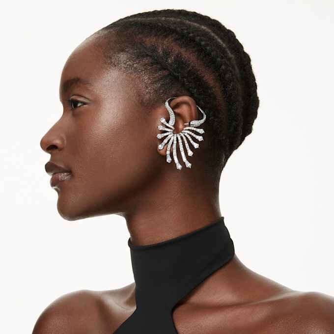 Kolekcja „The Vienna Collection” – kolczyk typu ear cuff „Swan”, biały, pokryty rutenem Kolekcja „The Vienna Collection” – kolczyk typu ear cuff „Swan”, biały, pokryty rutenem