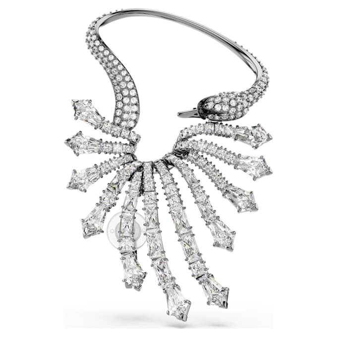 Kolekcja „The Vienna Collection” – kolczyk typu ear cuff „Swan”, biały, pokryty rutenem Kolekcja „The Vienna Collection” – kolczyk typu ear cuff „Swan”, biały, pokryty rutenem