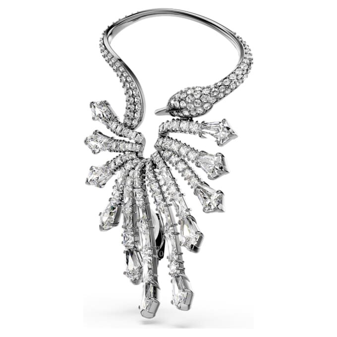 Kolekcja „The Vienna Collection” – kolczyk typu ear cuff „Swan”, biały, pokryty rutenem Kolekcja „The Vienna Collection” – kolczyk typu ear cuff „Swan”, biały, pokryty rutenem
