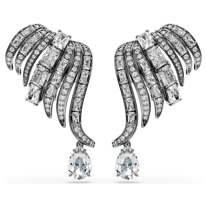 Kolekcja „The Vienna Collection” – kolczyki typu ear cuff „Feather”, białe, pokryte rutenem Kolekcja „The Vienna Collection” – kolczyki typu ear cuff „Feather”, białe, pokryte rutenem