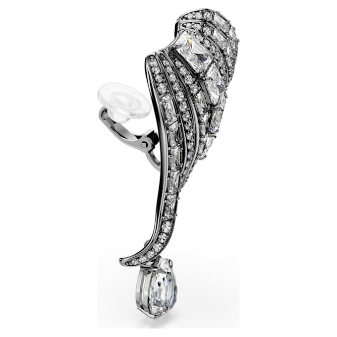 Kolekcja „The Vienna Collection” – kolczyki typu ear cuff „Feather”, białe, pokryte rutenem Kolekcja „The Vienna Collection” – kolczyki typu ear cuff „Feather”, białe, pokryte rutenem