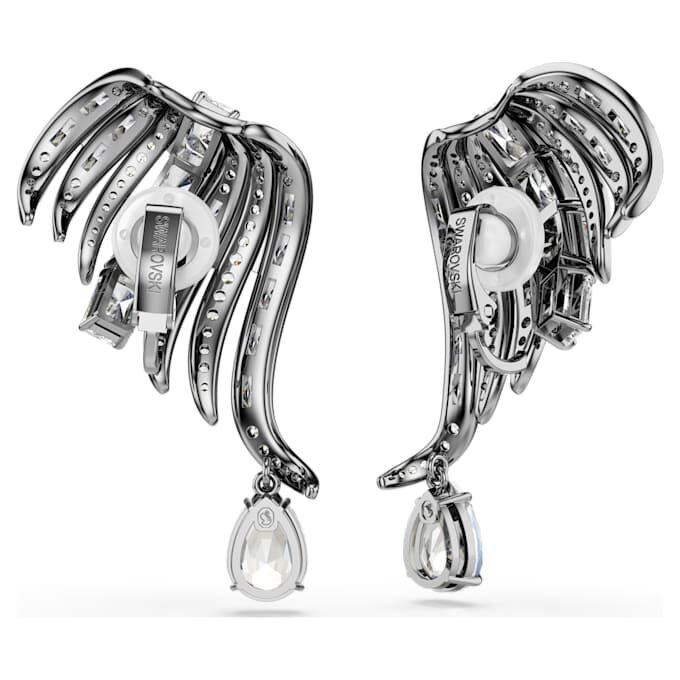Kolekcja „The Vienna Collection” – kolczyki typu ear cuff „Feather”, białe, pokryte rutenem Kolekcja „The Vienna Collection” – kolczyki typu ear cuff „Feather”, białe, pokryte rutenem