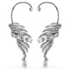 Kolekcja Vienna – kolczyki typu ear cuff z motywem piór, duże, białe, pokryte rutenem Kolekcja Vienna – kolczyki typu ear cuff z motywem piór, duże, białe, pokryte rutenem