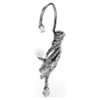 Kolekcja Vienna – kolczyki typu ear cuff z motywem piór, duże, białe, pokryte rutenem Kolekcja Vienna – kolczyki typu ear cuff z motywem piór, duże, białe, pokryte rutenem