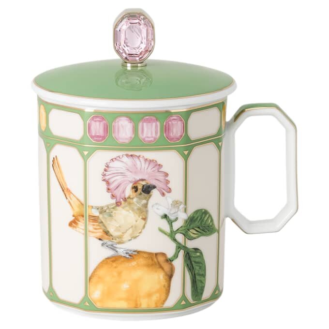 Kubek Idyllia z porcelany, motyw kryształowy, muchołówka, zielony Kubek Idyllia z porcelany, motyw kryształowy, muchołówka, zielony