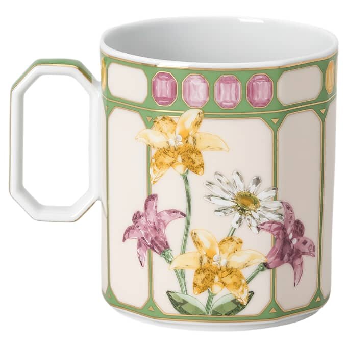 Kubek Idyllia z porcelany, motyw kryształowy, muchołówka, zielony Kubek Idyllia z porcelany, motyw kryształowy, muchołówka, zielony
