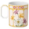 Kubek porcelanowy Idyllia, motyw kryształowy, zięba, żółty Kubek porcelanowy Idyllia, motyw kryształowy, zięba, żółty