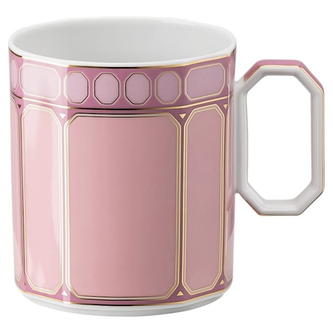Kubek Signum z pokrywką, porcelanowy, różowy Kubek Signum z pokrywką, porcelanowy, różowy