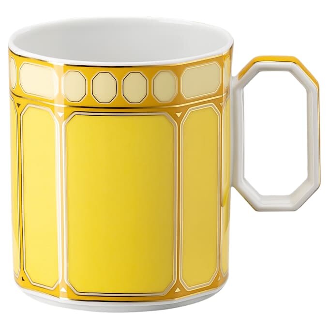 Kubek Signum z pokrywką, porcelanowy, żółty Kubek Signum z pokrywką, porcelanowy, żółty