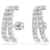 Matrix Ear Cuffs Round Cut, White, Rhodium Plated Matrix Ear Cuffs Round Cut, White, Rhodium Plated