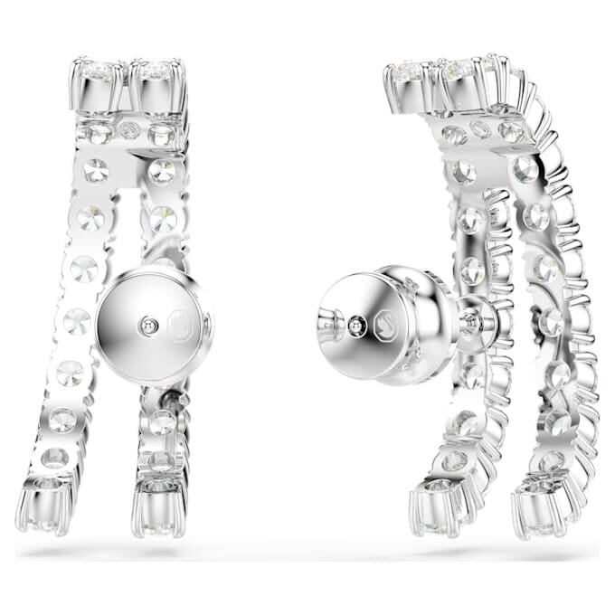 Matrix Ear Cuffs Round Cut, White, Rhodium Plated Matrix Ear Cuffs Round Cut, White, Rhodium Plated