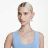 Matrix Ear Cuffs Round Cut, White, Rhodium Plated Matrix Ear Cuffs Round Cut, White, Rhodium Plated