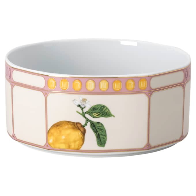 Miska Idyllia z porcelany, motyw kryształowy, kolor cytrynowy, mała, wielobarwna Miska Idyllia z porcelany, motyw kryształowy, kolor cytrynowy, mała, wielobarwna