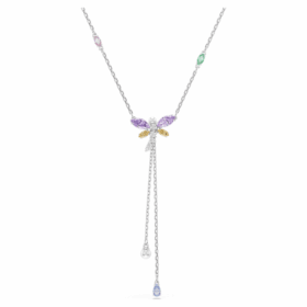 Naszyjnik Ariana Grande X Swarovski w kształcie litery Y z różnorodnymi szlifami, motywem ważki, wielokolorowy, pokryty rodem Naszyjnik Ariana Grande X Swarovski w kształcie litery Y z różnorodnymi szlifami, motywem ważki, wielokolorowy, pokryty rodem