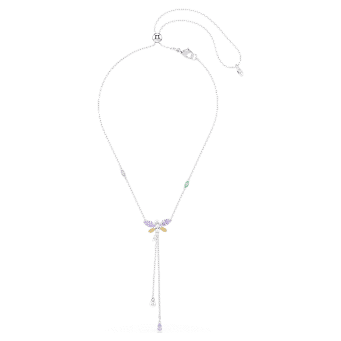 Naszyjnik Ariana Grande X Swarovski w kształcie litery Y z różnorodnymi szlifami, motywem ważki, wielokolorowy, pokryty rodem Naszyjnik Ariana Grande X Swarovski w kształcie litery Y z różnorodnymi szlifami, motywem ważki, wielokolorowy, pokryty rodem