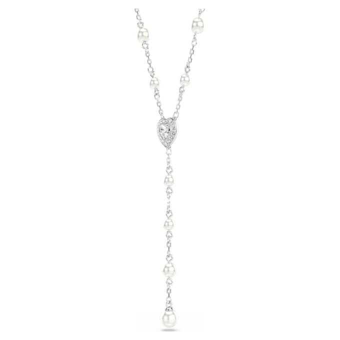 Naszyjnik Ariana Grande X Swarovski Y – mieszane szlify, kryształowa perła, serce, biały, pokryty rodem Naszyjnik Ariana Grande X Swarovski Y – mieszane szlify, kryształowa perła, serce, biały, pokryty rodem