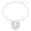 Naszyjnik Ariana Grande X Swarovski z kryształową perłą, szlif serca, serce, biały, pokryty rodem Naszyjnik Ariana Grande X Swarovski z kryształową perłą, szlif serca, serce, biały, pokryty rodem
