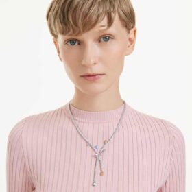 Naszyjnik Ariana Grande X Swarovski z różnymi szlifami, motyw ważki, wielokolorowy, pokryty rodem