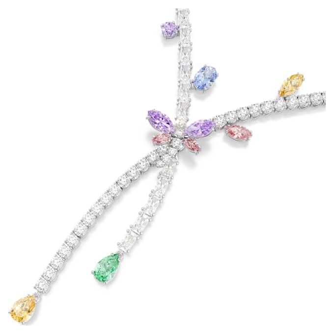 Naszyjnik Ariana Grande X Swarovski z różnymi szlifami, motyw ważki, wielokolorowy, pokryty rodem Naszyjnik Ariana Grande X Swarovski z różnymi szlifami, motyw ważki, wielokolorowy, pokryty rodem