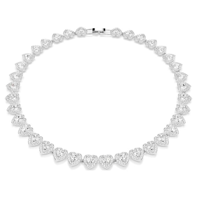 Naszyjnik Ariana Grande X Swarovski z różnymi szlifami, serce, biały, pokryty rodem Naszyjnik Ariana Grande X Swarovski z różnymi szlifami, serce, biały, pokryty rodem