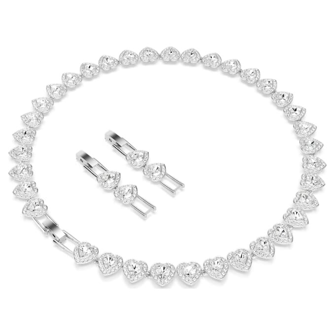 Naszyjnik Ariana Grande X Swarovski z różnymi szlifami, serce, biały, pokryty rodem Naszyjnik Ariana Grande X Swarovski z różnymi szlifami, serce, biały, pokryty rodem
