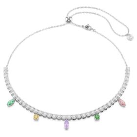 Naszyjnik Ariana Grande x Swarovski z różnymi szlifami, wielokolorowy, pokryty rodem Naszyjnik Ariana Grande x Swarovski z różnymi szlifami, wielokolorowy, pokryty rodem