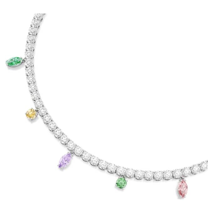 Naszyjnik Ariana Grande x Swarovski z różnymi szlifami, wielokolorowy, pokryty rodem Naszyjnik Ariana Grande x Swarovski z różnymi szlifami, wielokolorowy, pokryty rodem