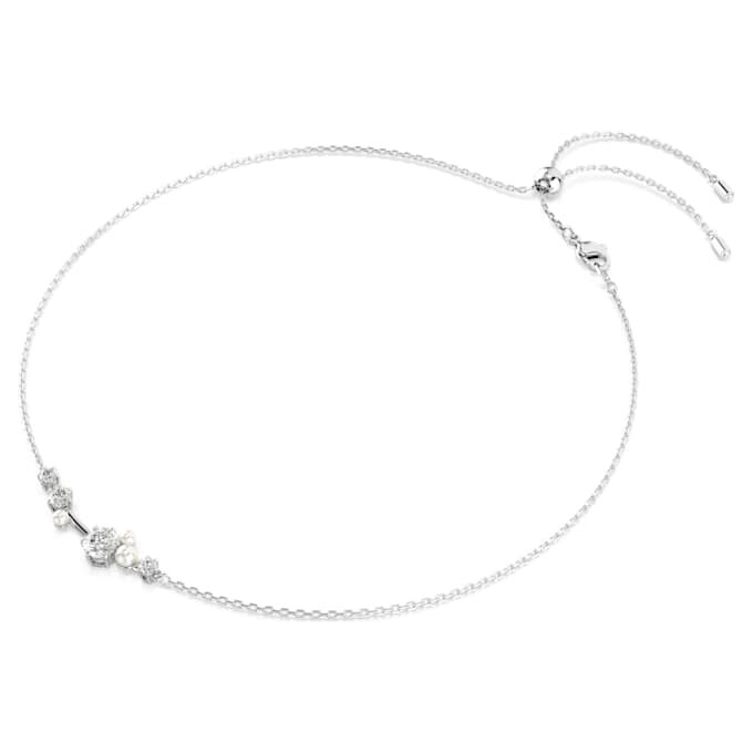 Naszyjnik Constella Crystal Pearl, szlif okrągły, biały, pokryty rodem Naszyjnik Constella Crystal Pearl, szlif okrągły, biały, pokryty rodem