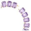 Naszyjnik Millenia z dużymi kryształami, szlif ośmiokątny, fioletowy, pokryty złotem