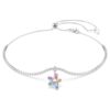 Naszyjnik typu choker Ariana Grande X Swarovski z kryształami o różnych szlifach, motywem kwiatowym, wielokolorowy, pokryty rodem