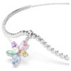 Naszyjnik typu choker Ariana Grande X Swarovski z kryształami o różnych szlifach, motywem kwiatowym, wielokolorowy, pokryty rodem