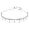 Naszyjnik typu choker Ariana Grande X Swarovski z kryształową perłą, szlif okrągły, biały, pokryty rodem