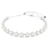 Naszyjnik typu choker Ariana Grande X Swarovski z kryształową perłą, szlif okrągły, biały, pokryty rodem