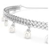 Naszyjnik typu choker Ariana Grande X Swarovski z kryształową perłą, szlif okrągły, biały, pokryty rodem